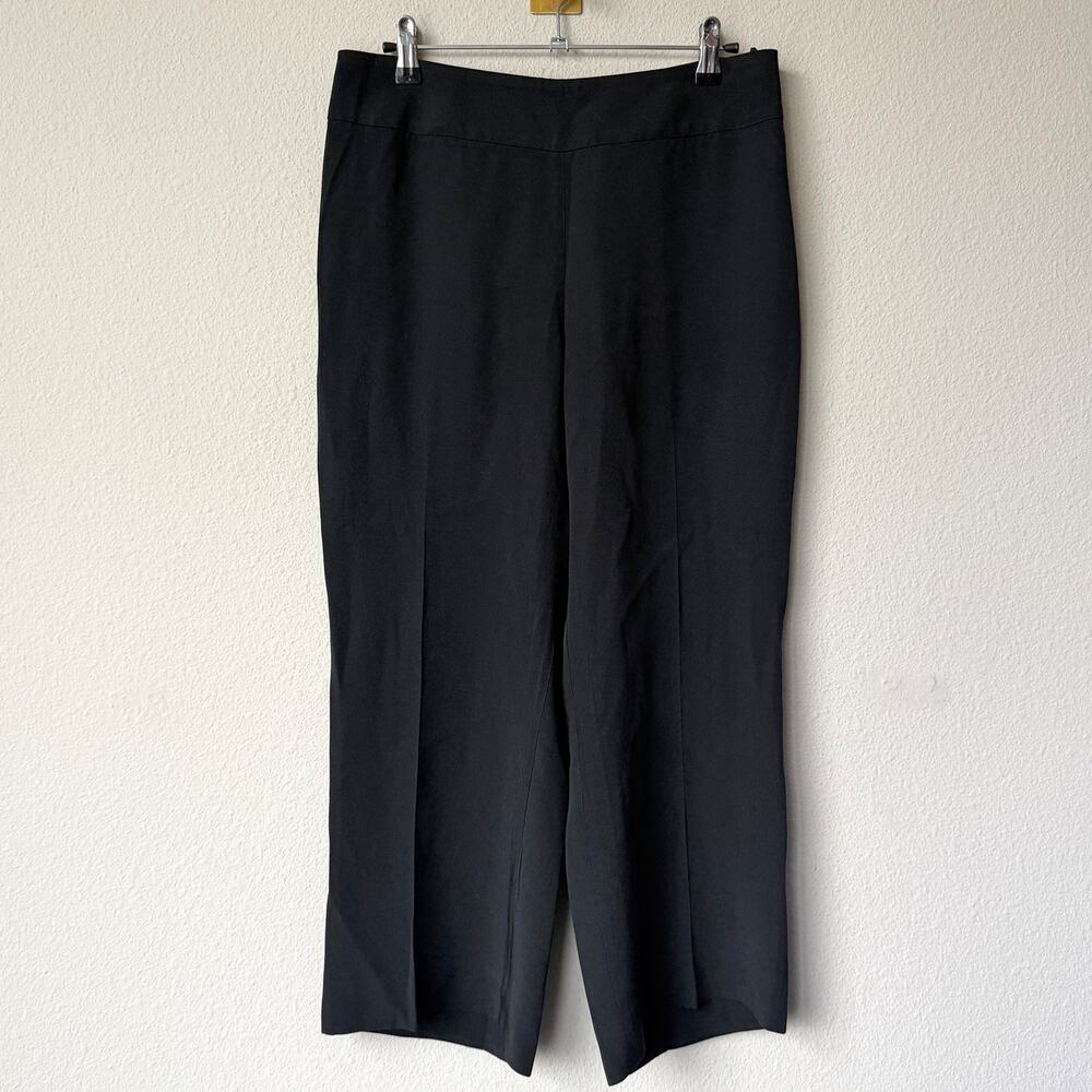 Akris Black 100% Silk Cropped Tailored Trousers Size 10